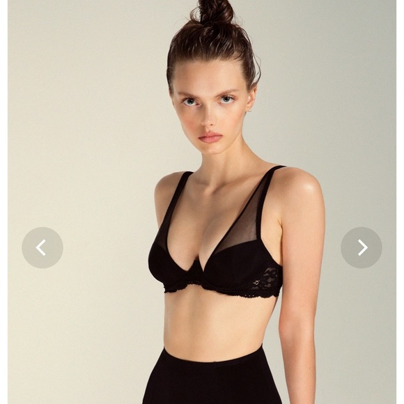 Fleur du Mal Charlotte Sheer Overlay bra • 34D NWOT